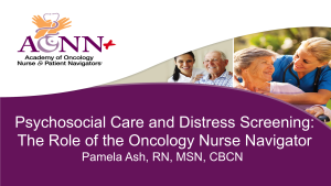 Certification Core Curriculum Module: Psychosocial Care and Distress Screening