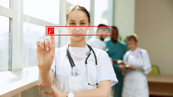 Nurse using a search engine