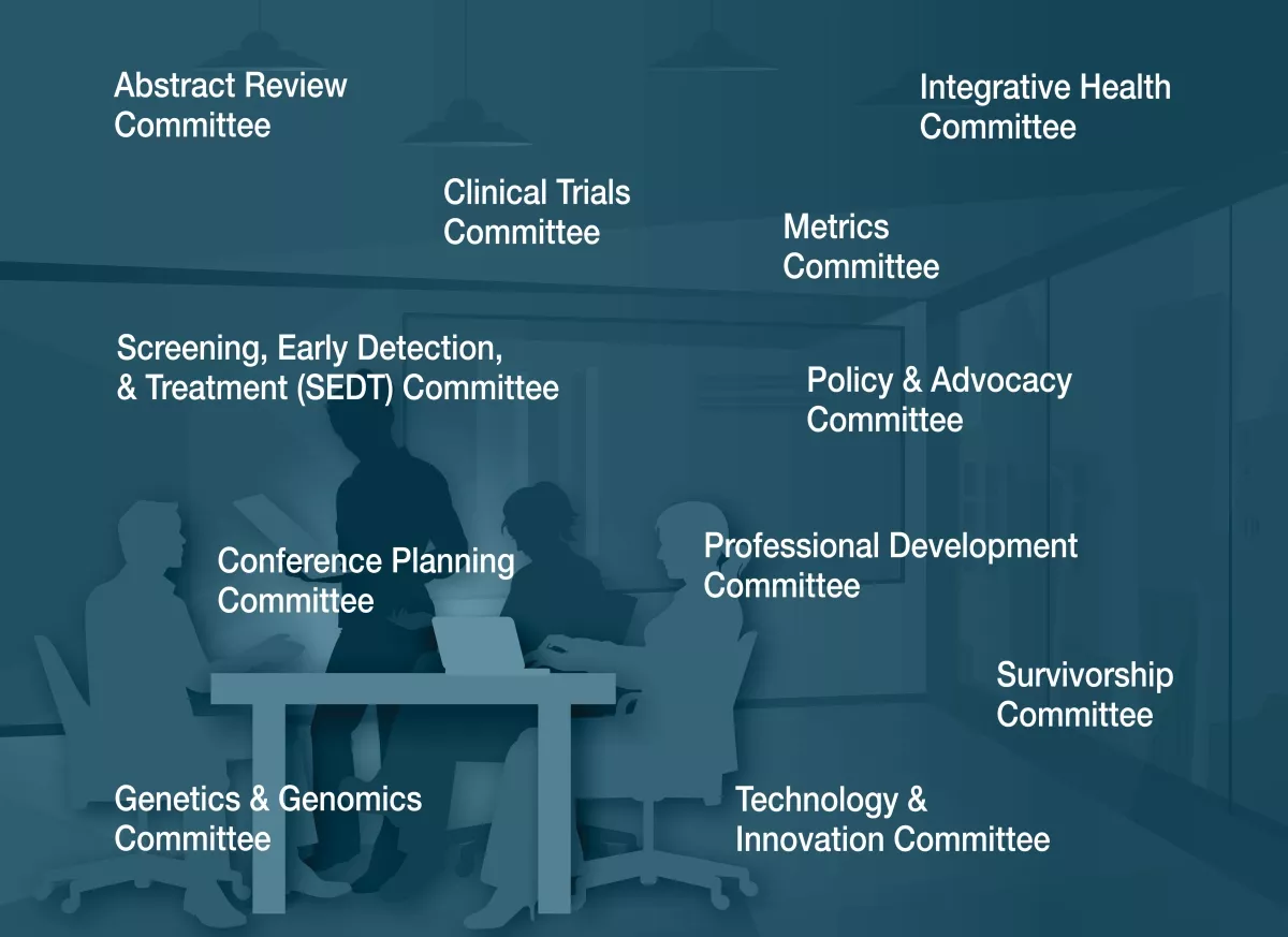 2D illustration of a committee holding a meeting